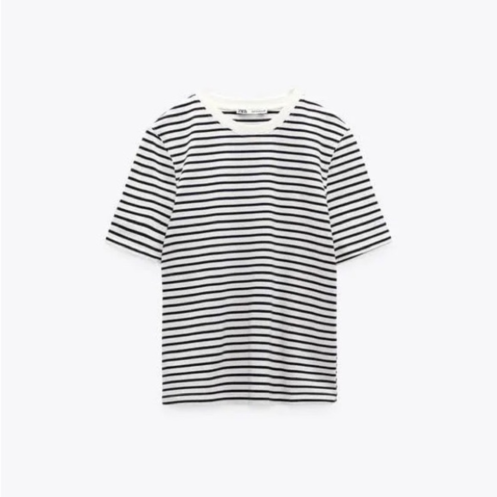 NEW Zara Striped Basic Tee
